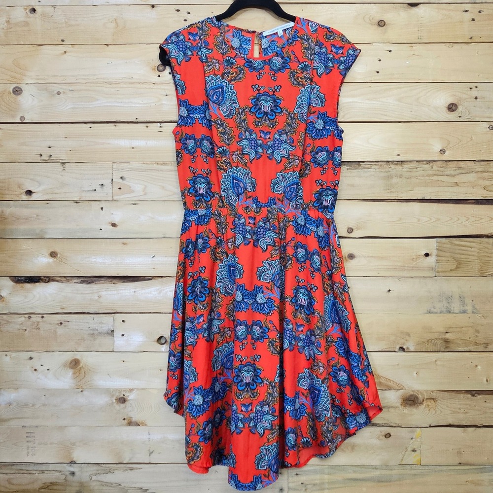 Collective Concepts Red Paisley Floral Sleeveless Fit & Flare Dress‎